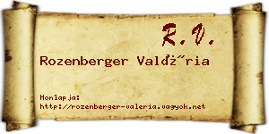 Rozenberger Valéria névjegykártya